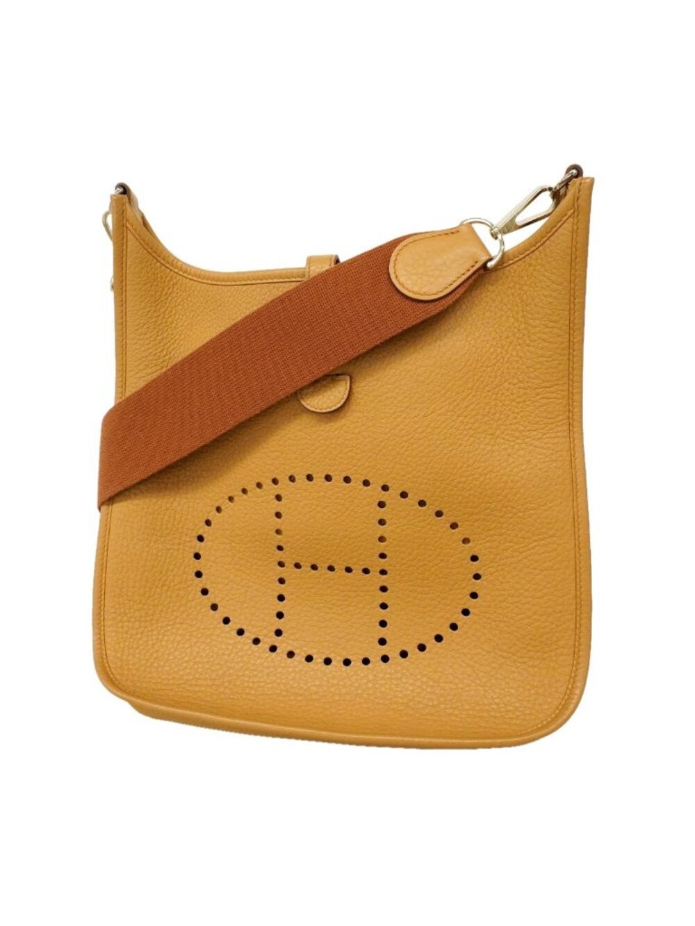Hermes Shoulder Bag Evelyne Taurillon Clemence Tabac Camel Silver